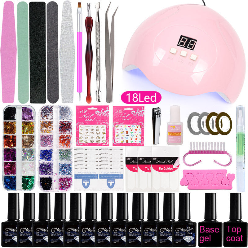 Kit de herramientas para uñas para principiantes Lámpara de uñas para el hogar Pulidor de esmalte de uñas